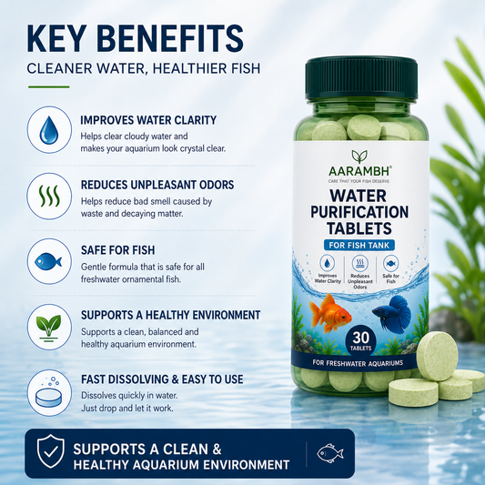Aquarium Water Purification Tablets | Fish Tank Water Cleaner | Odor Control & Clear Water (35 Tablets)